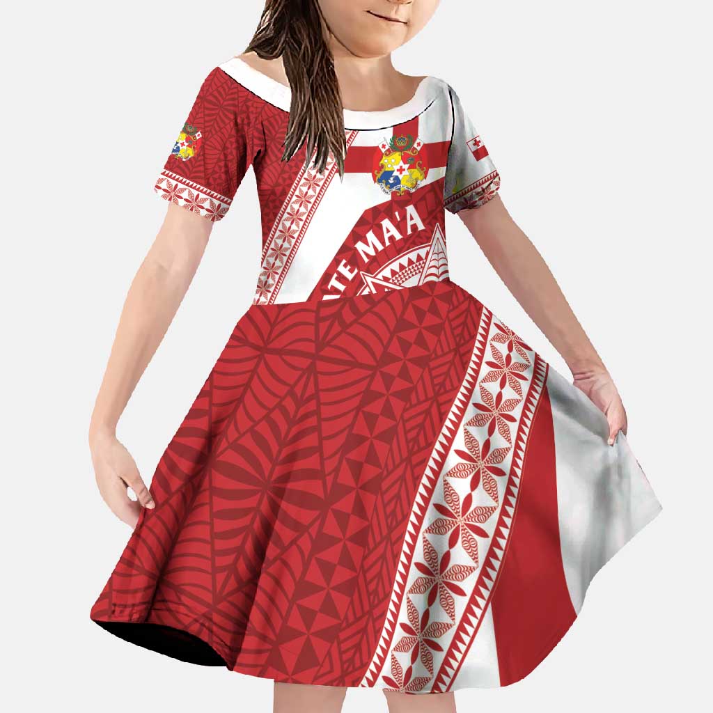 Custom Tonga Rugby Mate Maa Family Matching Tank Maxi Dress and Hawaiian Shirt Ngatu Pattern