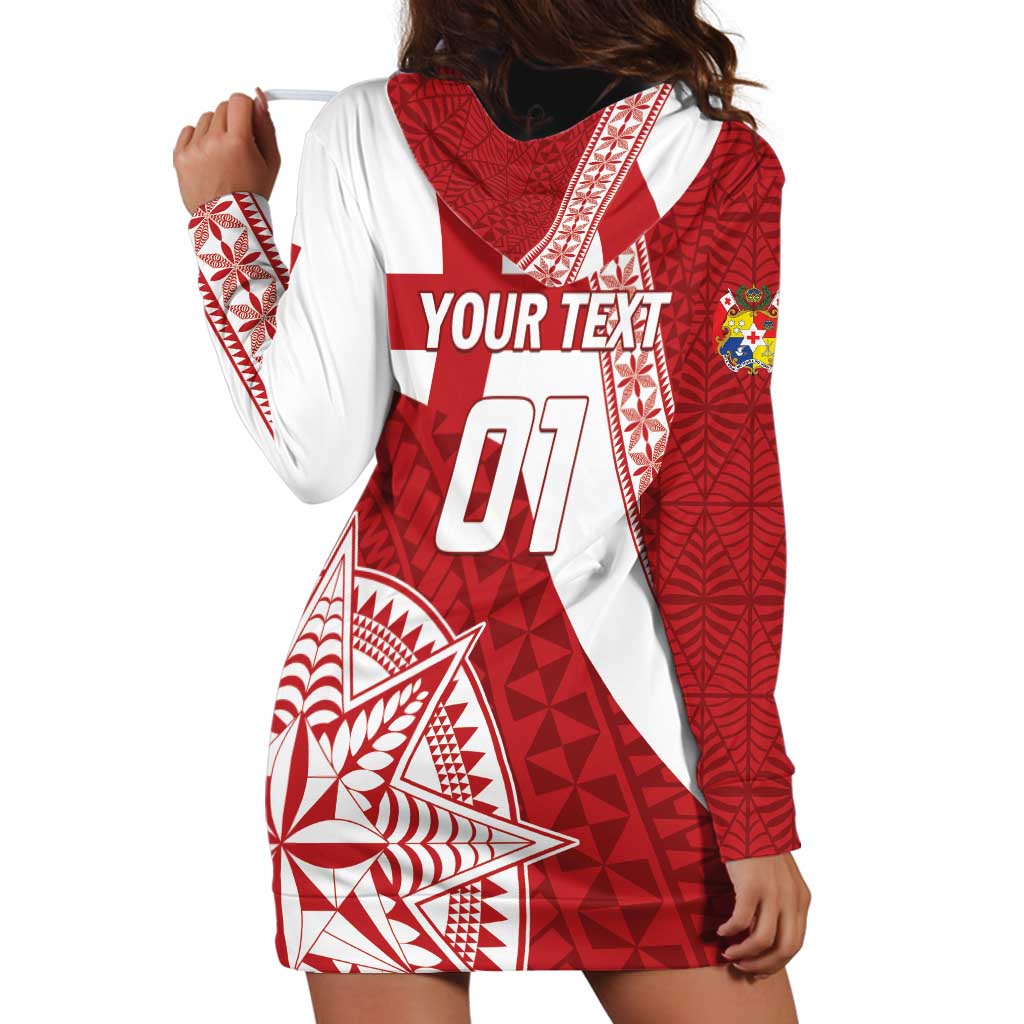 Custom Tonga Rugby Mate Maa Hoodie Dress Ngatu Pattern