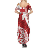 Custom Tonga Rugby Mate Maa Summer Maxi Dress Ngatu Pattern