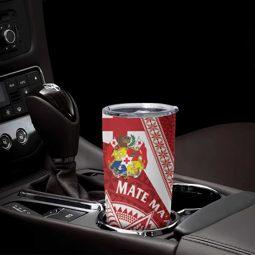Tonga Rugby Mate Maa Tumbler Cup Ngatu Pattern