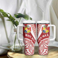 Tonga Rugby Mate Maa Tumbler With Handle Ngatu Pattern