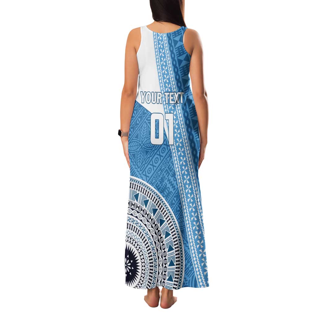 Custom Fiji Rugby Bati Tank Maxi Dress Tapa Pattern