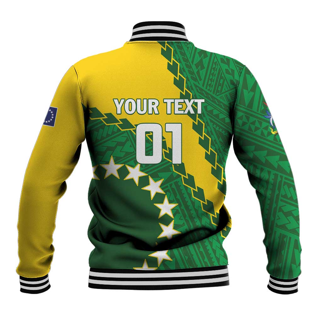 Custom Cook Islands Rugby Kukis Baseball Jacket Circle Stars