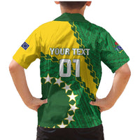 Custom Cook Islands Rugby Kukis Family Matching Mermaid Dress and Hawaiian Shirt Circle Stars