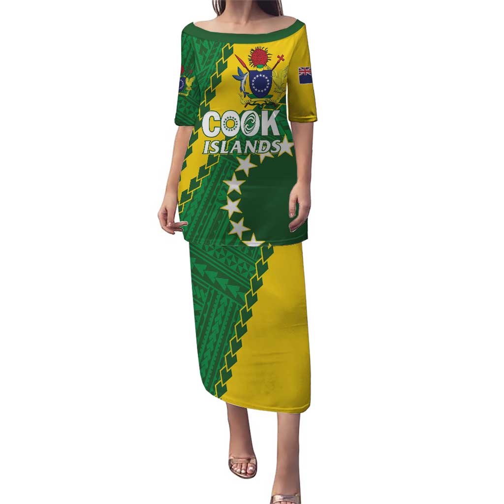 Custom Cook Islands Rugby Kukis Puletasi Circle Stars