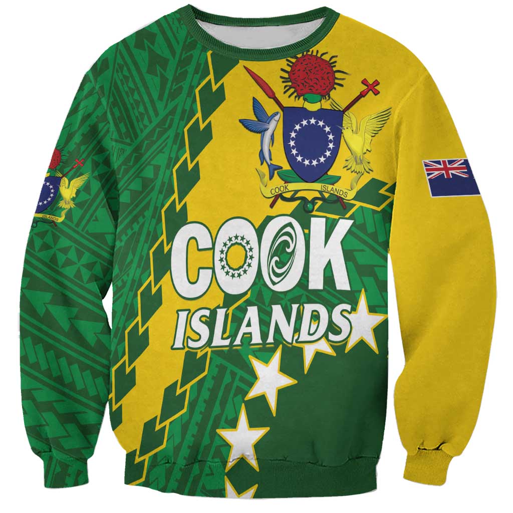 Custom Cook Islands Rugby Kukis Sweatshirt Circle Stars