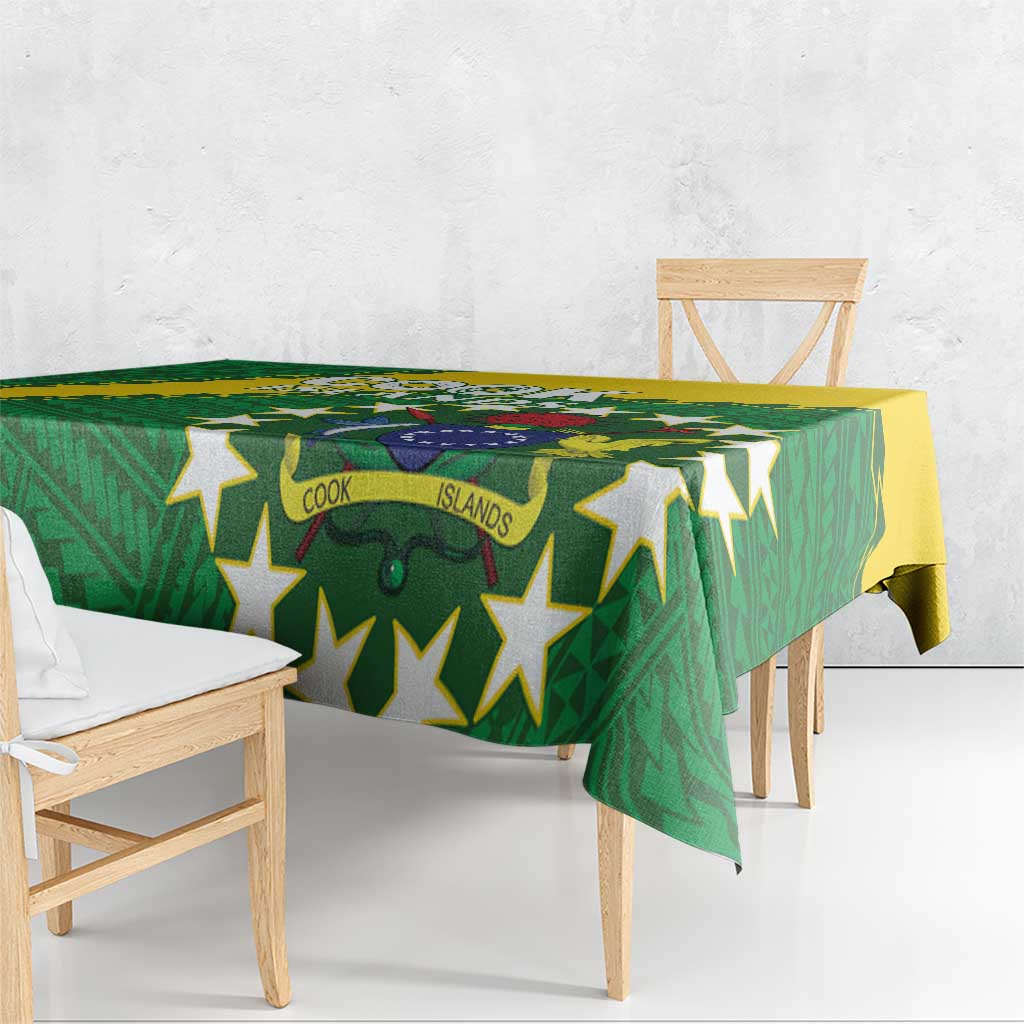 Cook Islands Rugby Kukis Tablecloth Circle Stars
