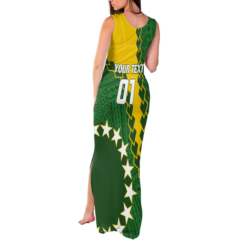 Custom Cook Islands Rugby Kukis Tank Maxi Dress Circle Stars