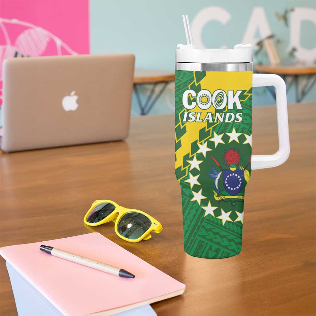 Cook Islands Rugby Kukis Tumbler With Handle Circle Stars