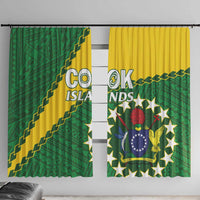 Cook Islands Rugby Kukis Window Curtain Circle Stars