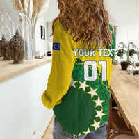 Custom Cook Islands Rugby Kukis Women Casual Shirt Circle Stars