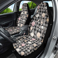 Hawaiian Ocean Seashells Car Seat Cover Black Palaka Pattern