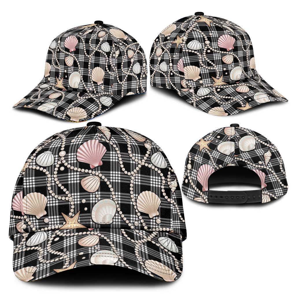 Hawaiian Ocean Seashells Classic Cap Black Palaka Pattern