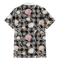 Hawaiian Ocean Seashells Family Matching Summer Maxi Dress and Hawaiian Shirt Black Palaka Pattern LT01 - Polynesian Pride