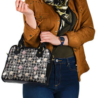 Hawaiian Ocean Seashells Shoulder Handbag Black Palaka Pattern LT01 - Polynesian Pride