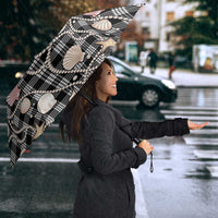 Hawaiian Ocean Seashells Umbrella Black Palaka Pattern