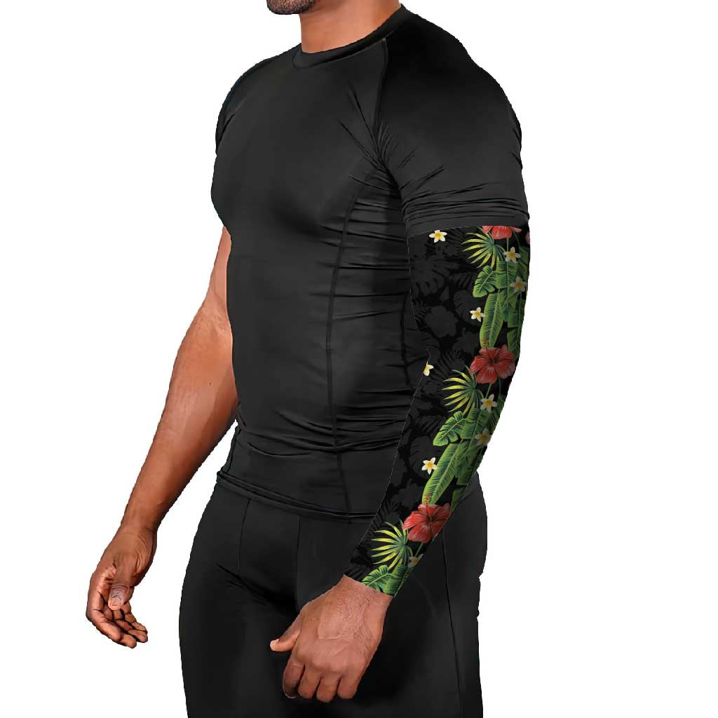 Hawaiian Hibiscus Plumeria Arm Sleeves Tropical Leaves