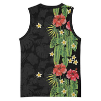 Hawaiian Hibiscus Plumeria Basketball Jersey Tropical Leaves LT01 - Polynesian Pride