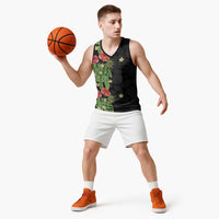 Hawaiian Hibiscus Plumeria Basketball Jersey Tropical Leaves LT01 - Polynesian Pride