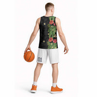 Hawaiian Hibiscus Plumeria Basketball Jersey Tropical Leaves LT01 - Polynesian Pride