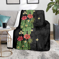Hawaiian Hibiscus Plumeria Blanket Tropical Leaves