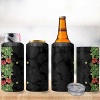 Hawaiian Hibiscus Plumeria 4 in 1 Can Cooler Tumbler Tropical Leaves LT01 - Polynesian Pride