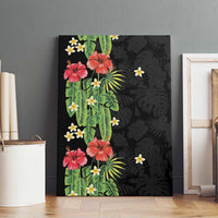 Hawaiian Hibiscus Plumeria Canvas Wall Art Tropical Leaves