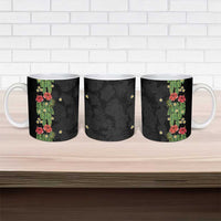 Hawaiian Hibiscus Plumeria Ceramic Mug Tropical Leaves