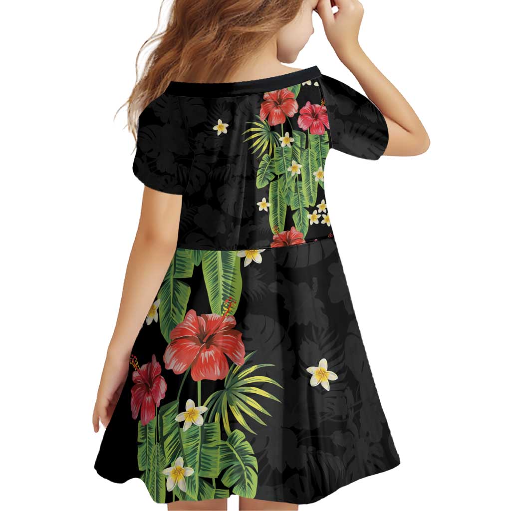 Hawaiian Hibiscus Plumeria Family Matching Long Sleeve Bodycon Dress and Hawaiian Shirt Tropical Leaves LT01 - Polynesian Pride