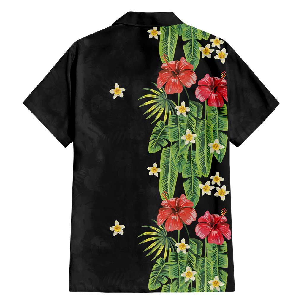 Hawaiian Hibiscus Plumeria Family Matching Long Sleeve Bodycon Dress and Hawaiian Shirt Tropical Leaves LT01 - Polynesian Pride