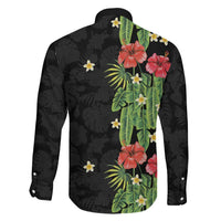 Hawaiian Hibiscus Plumeria Family Matching Long Sleeve Bodycon Dress and Hawaiian Shirt Tropical Leaves LT01 - Polynesian Pride