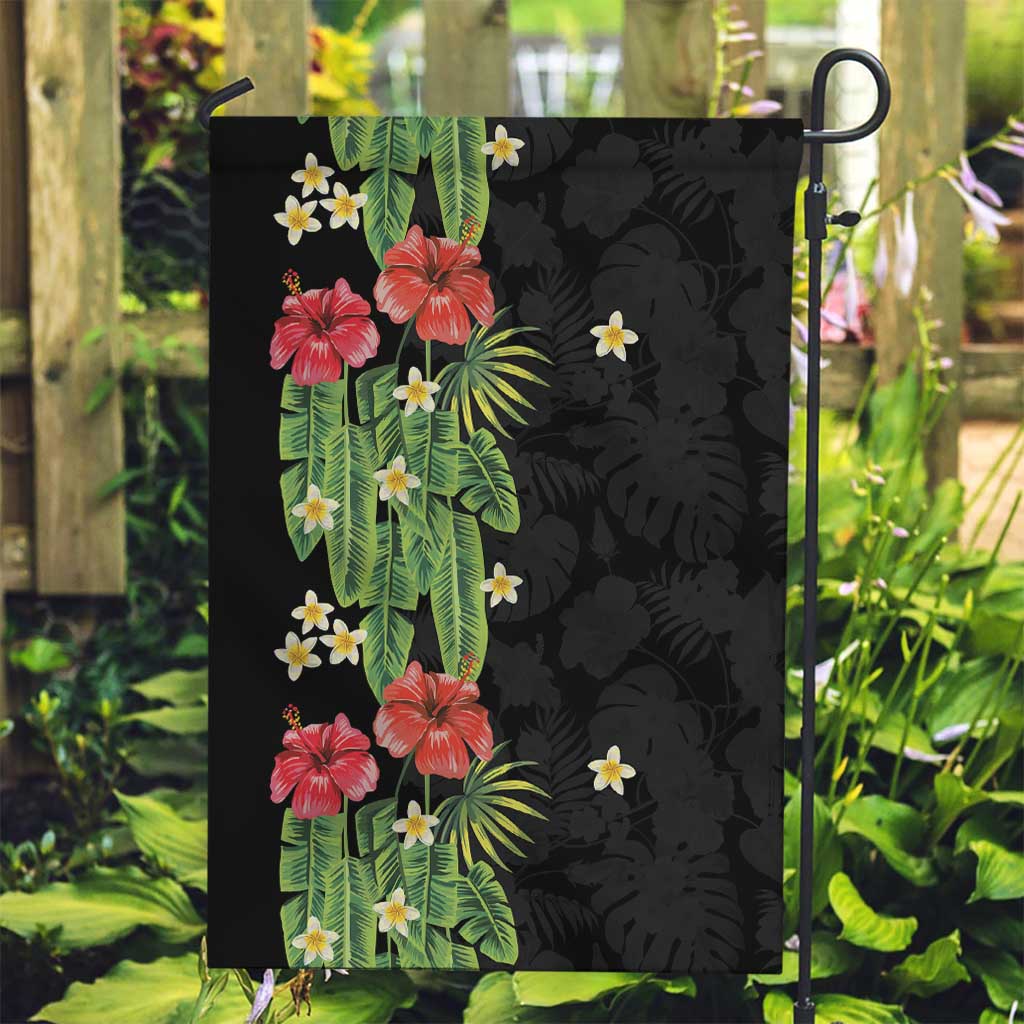 Hawaiian Hibiscus Plumeria Garden Flag Tropical Leaves