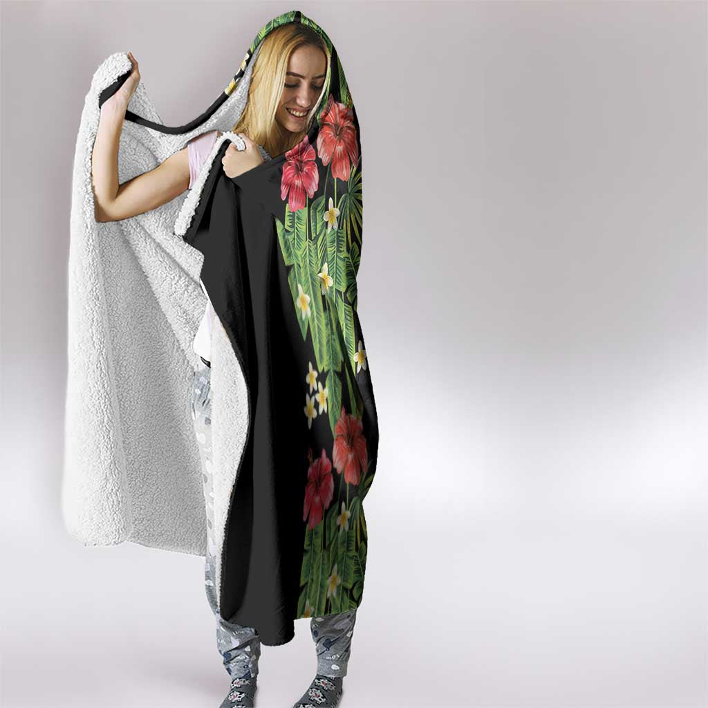 Hawaiian Hibiscus Plumeria Hooded Blanket Tropical Leaves LT01 - Polynesian Pride