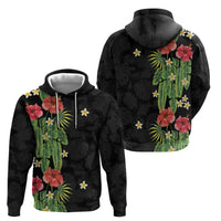 Hawaiian Hibiscus Plumeria Hoodie Tropical Leaves