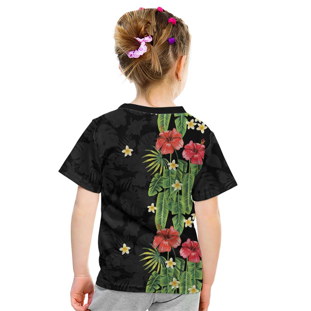 Hawaiian Hibiscus Plumeria Kid T Shirt Tropical Leaves LT01 - Polynesian Pride