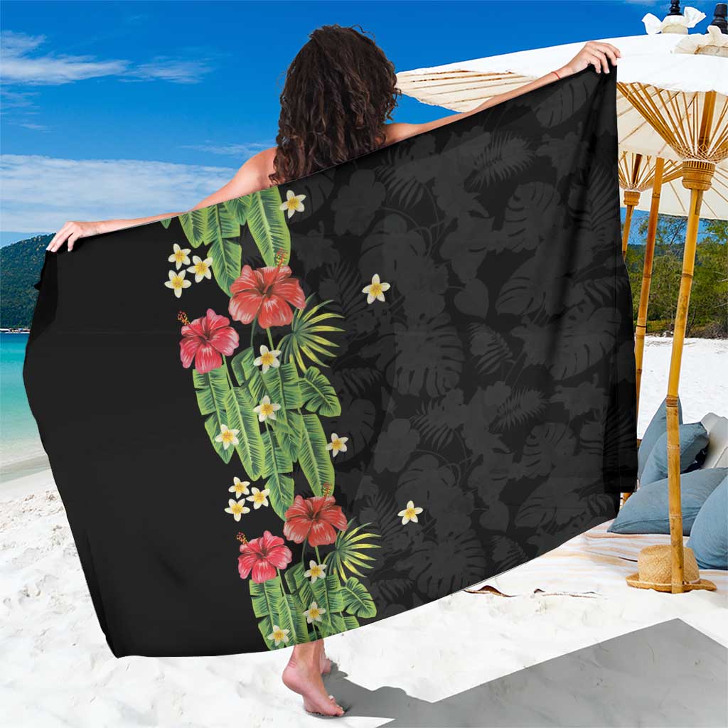 Hawaiian Hibiscus Plumeria Sarong Tropical Leaves