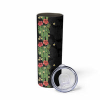 Hawaiian Hibiscus Plumeria Skinny Tumbler Tropical Leaves