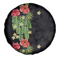 Hawaiian Hibiscus Plumeria Spare Tire Cover Tropical Leaves