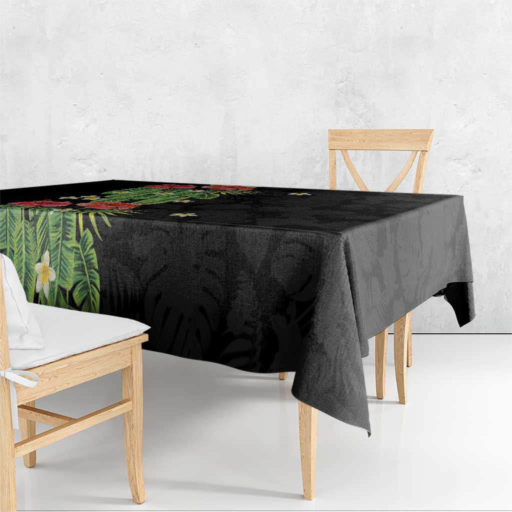 Hawaiian Hibiscus Plumeria Tablecloth Tropical Leaves