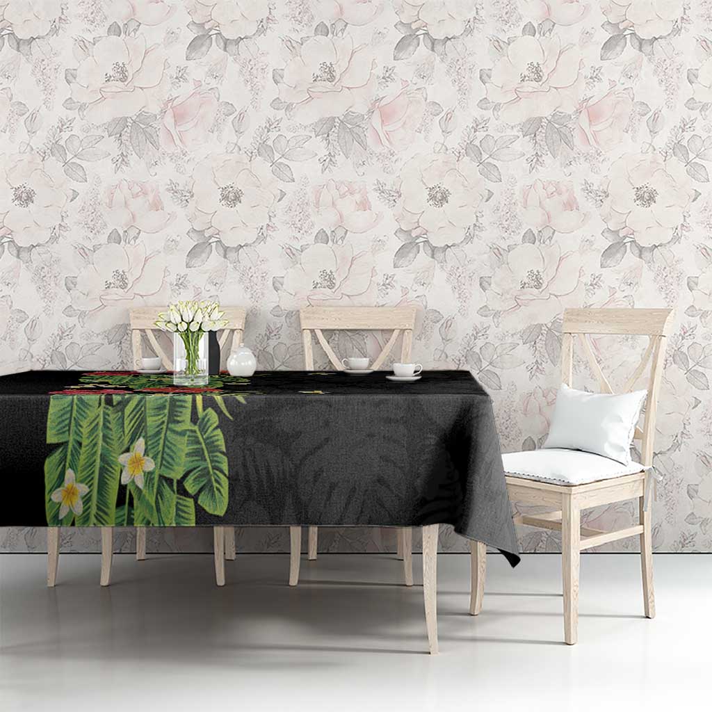 Hawaiian Hibiscus Plumeria Tablecloth Tropical Leaves