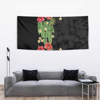 Hawaiian Hibiscus Plumeria Tapestry Tropical Leaves