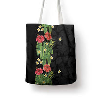 Hawaiian Hibiscus Plumeria Tote Bag Tropical Leaves
