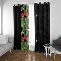 Hawaiian Hibiscus Plumeria Window Curtain Tropical Leaves