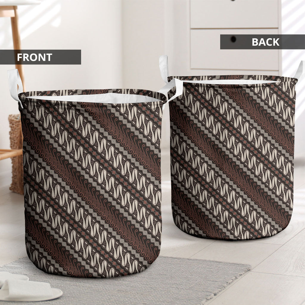 Yogyakarta Parang Batik Motifs Laundry Basket Indonesian Traditional Pattern
