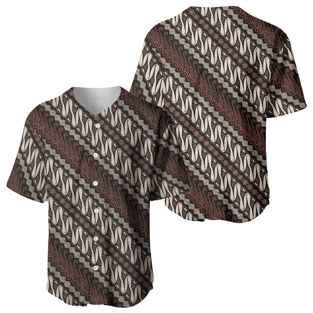 Yogyakarta Parang Batik Motifs Baseball Jersey Indonesian Traditional Pattern