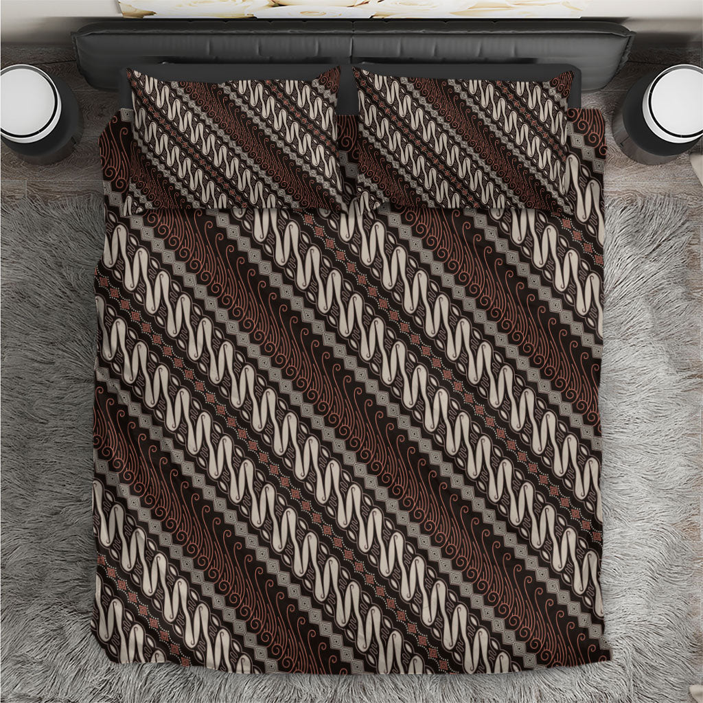 Yogyakarta Parang Batik Motifs Bedding Set Indonesian Traditional Pattern LT01 Brown - Polynesian Pride