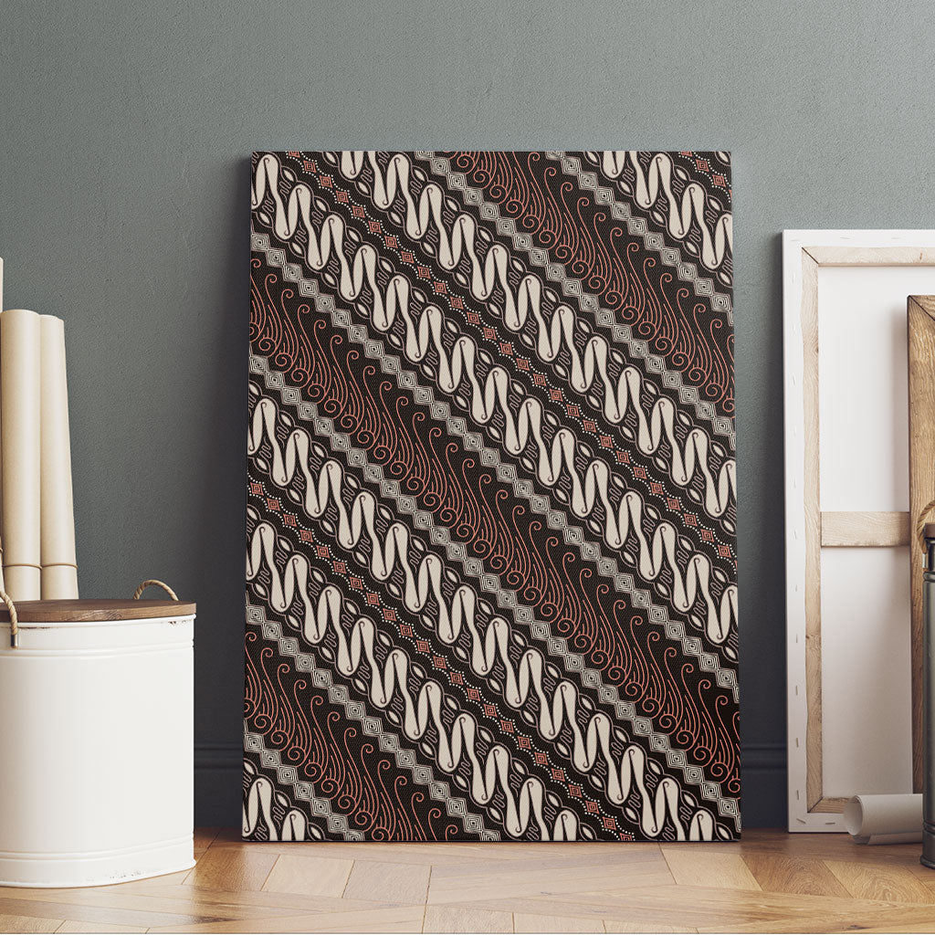 Yogyakarta Parang Batik Motifs Canvas Wall Art Indonesian Traditional Pattern