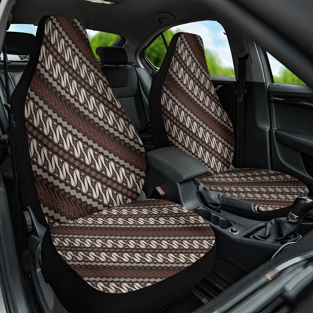 Yogyakarta Parang Batik Motifs Car Seat Cover Indonesian Traditional Pattern LT01 One Size Brown - Polynesian Pride