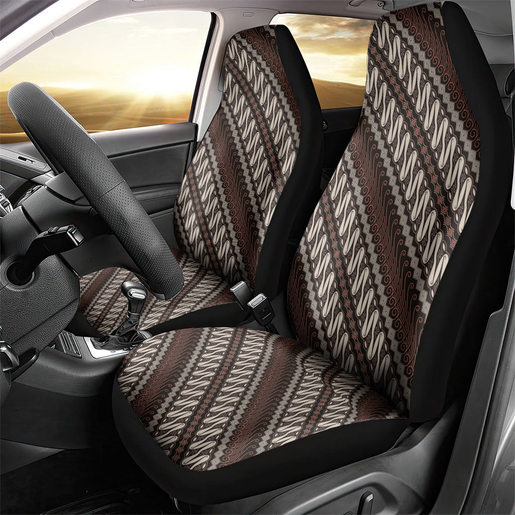 Yogyakarta Parang Batik Motifs Car Seat Cover Indonesian Traditional Pattern