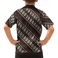 Yogyakarta Parang Batik Motifs Family Matching Off Shoulder Short Dress and Hawaiian Shirt Indonesian Traditional Pattern